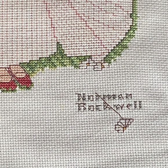 Vintage Norman Rockwell cross-Stitch. Handmade. - Picture 12 of 16